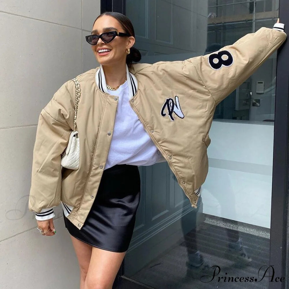 Y2k Green Print Fashion Baseball Jacket 1 / S