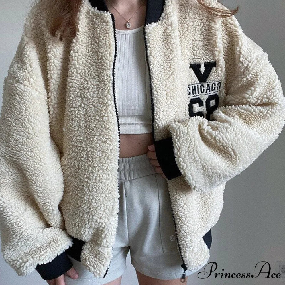 Y2k Green Print Fashion Baseball Jacket 8 / S