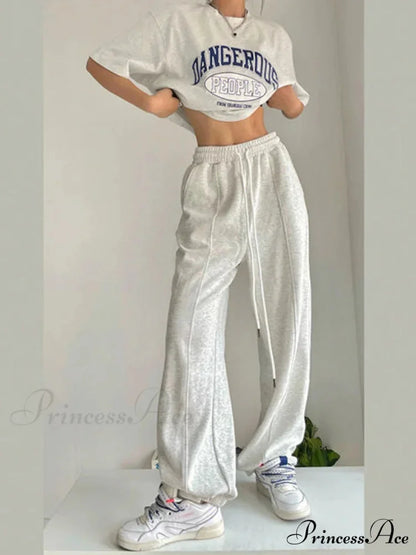 Y2K Harajuku Broad Leg Sweatpants Trousers pants-241228