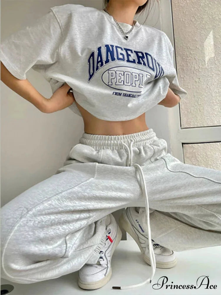 Y2K Harajuku Broad Leg Sweatpants Trousers pants-241228