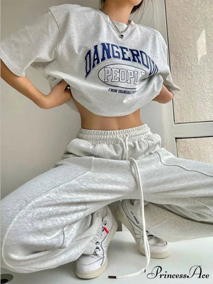 Y2K Harajuku Broad Leg Sweatpants Trousers pants-241228