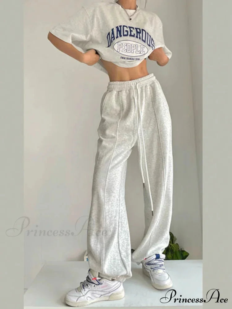 Y2K Harajuku Broad Leg Sweatpants Trousers pants-241228