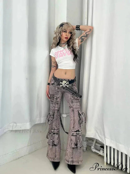 Y2k Harajuku Correspondence Print Crop Top T-shirt t-shirt-250223
