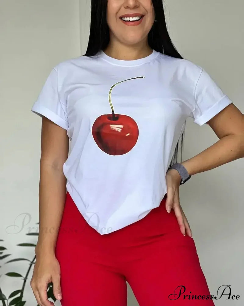 Y2K Informal Wine Bottle Graphic T-shirt white3 / S t-shirt-250223