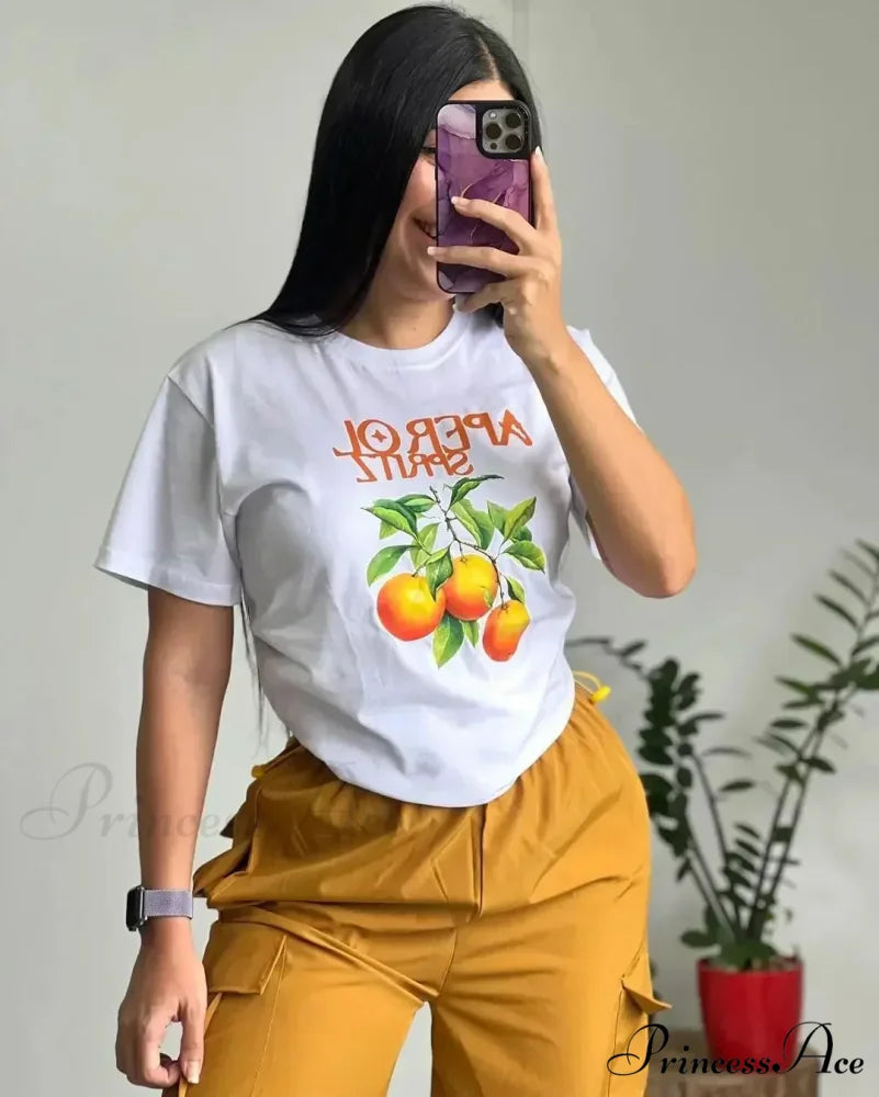 Y2K Informal Wine Bottle Graphic T-shirt white4 / S t-shirt-250223