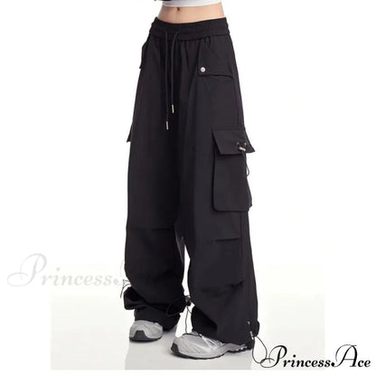 Y2K Ivory Cargo Baggy Trousers pants-241228