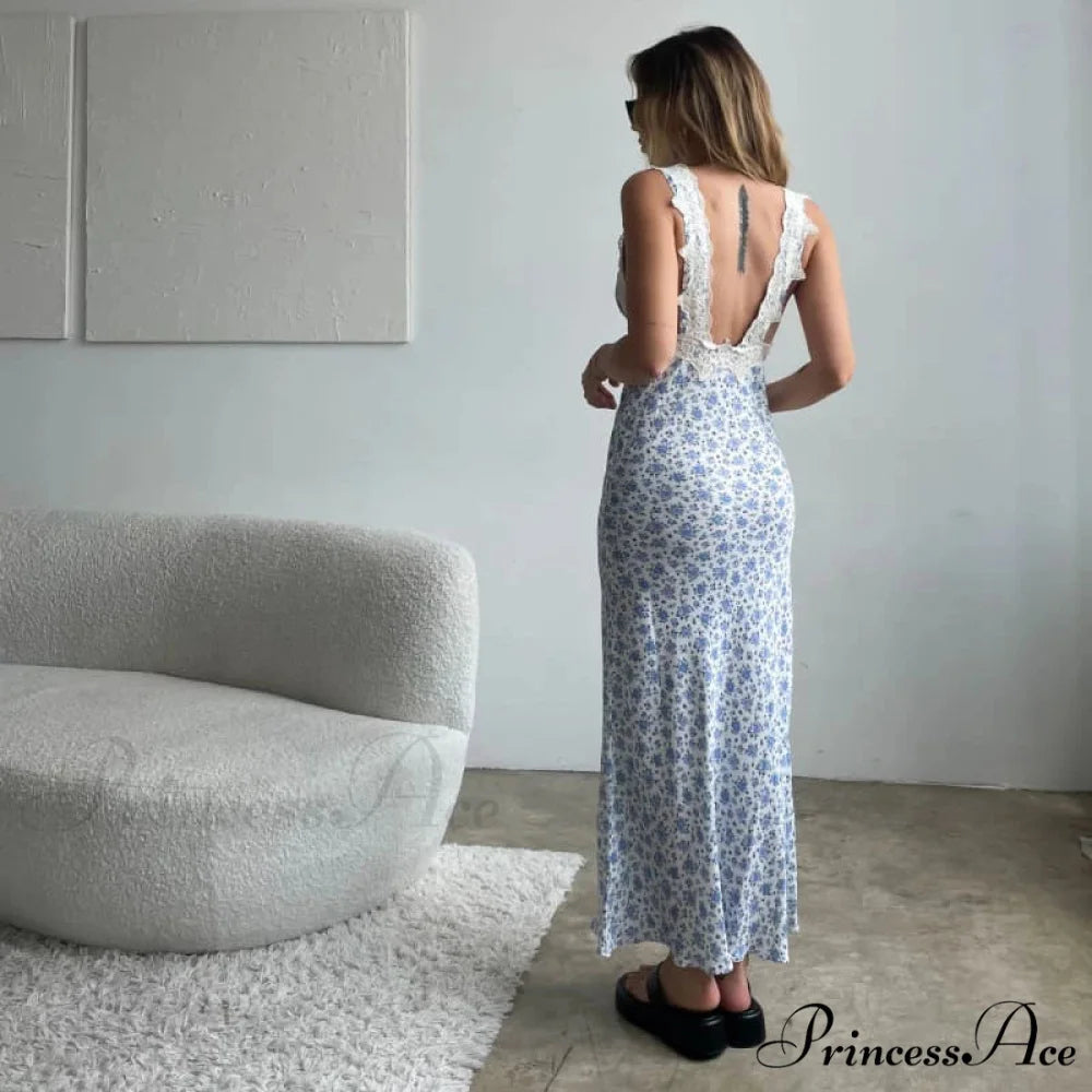 Y2K Lace Trim Extended Holiday Dress vacationdress-250223