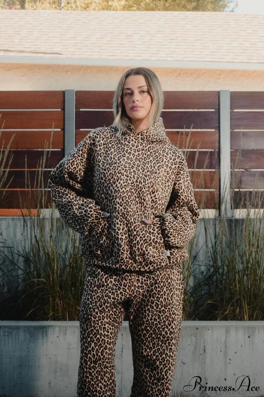 Y2K Leopard Print Hip-Hop Zip Hoodie