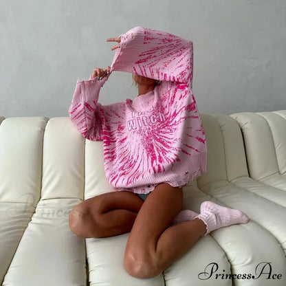 Y2K Loose Torn Knit Sweater swraters-241228