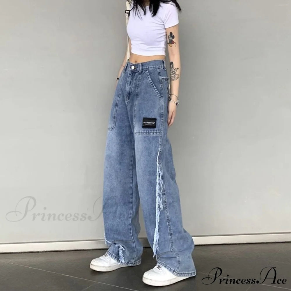 Y2k Raw Edge Baggy Jeans