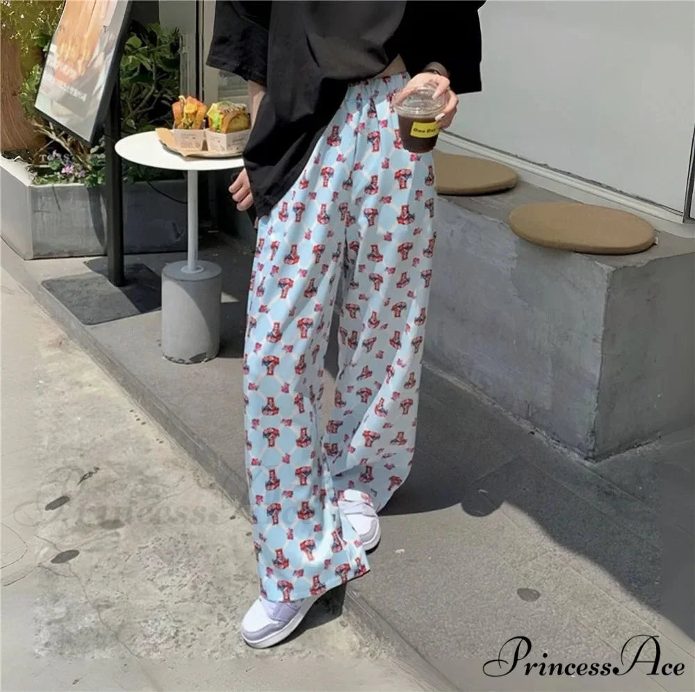 Y2K Retro High Waisted Sweet Urban Pant Blue / S pant-250223