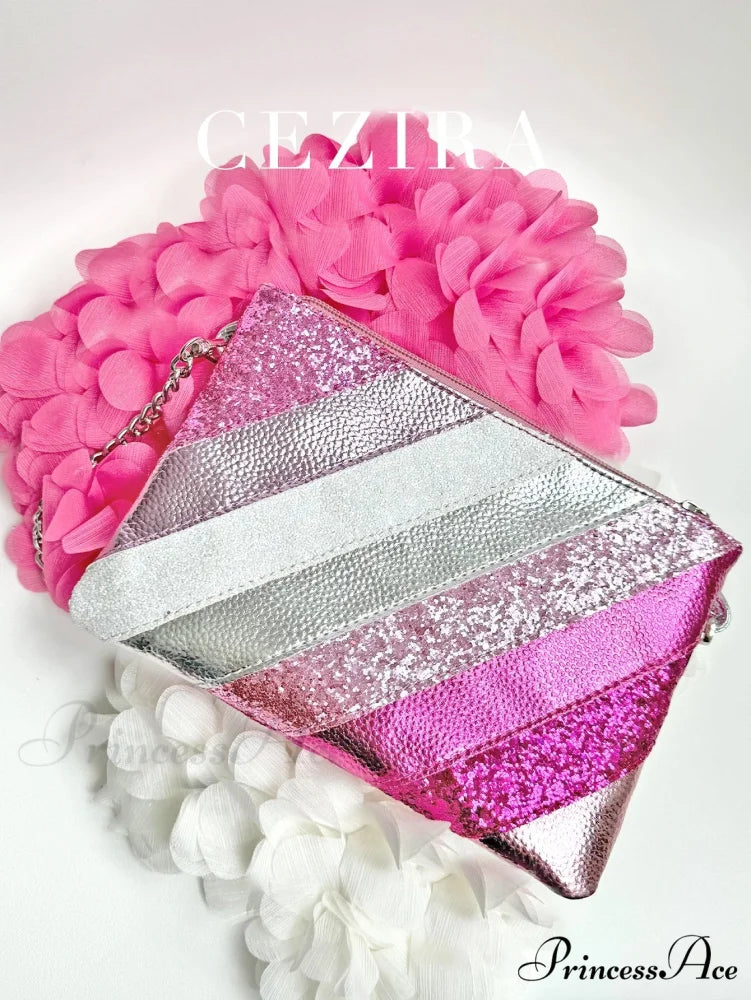 Y2K Shiny PU Leather Patchwork Wristlet wristlet-250126