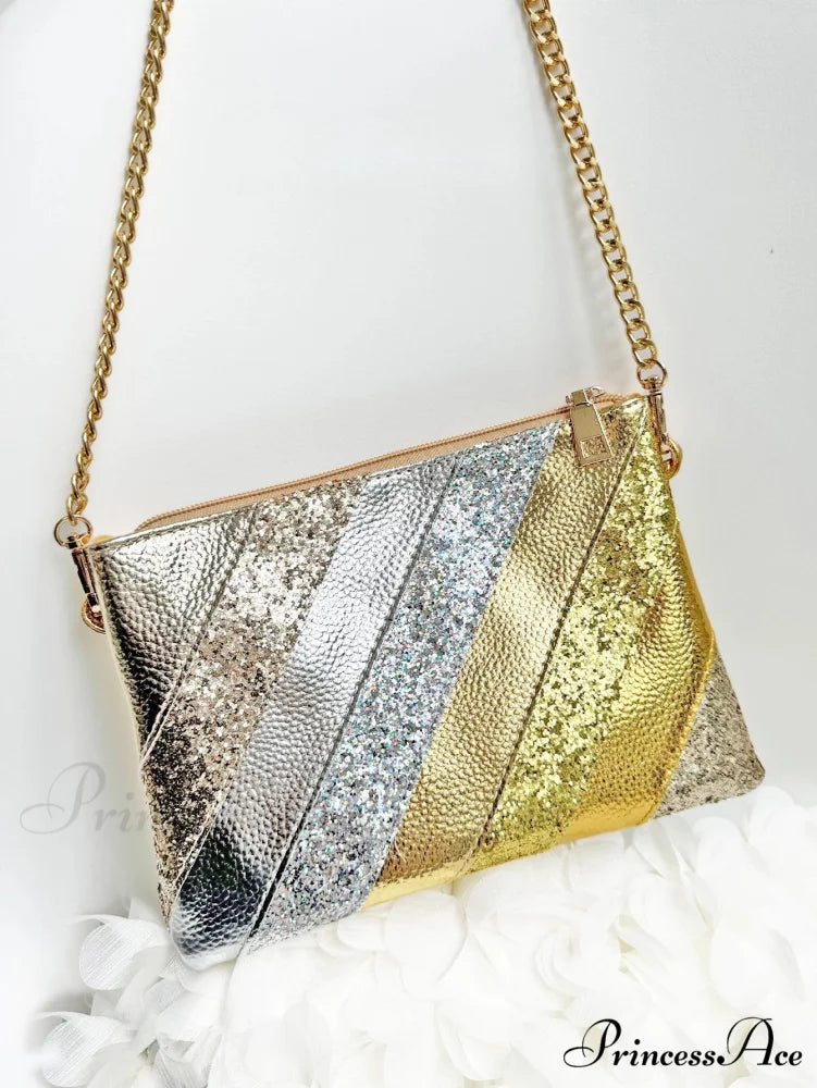 Y2K Shiny PU Leather Patchwork Wristlet wristlet-250126