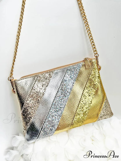 Y2K Shiny PU Leather Patchwork Wristlet wristlet-250126