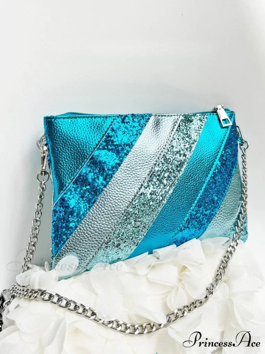 Y2K Shiny PU Leather Patchwork Wristlet wristlet-250126