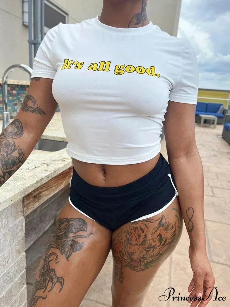 Y2k Sleek Tailored Cropped Infant T-shirt WHITE / S t-shirt-250223