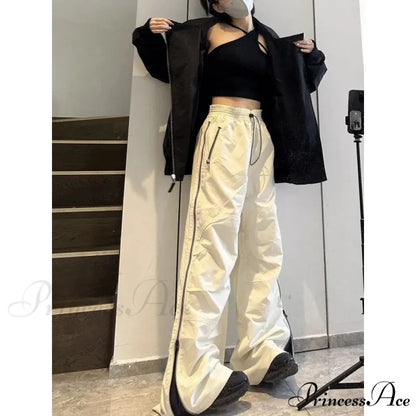 Y2K Spacious Leg Cargo Sweatpants Trousers pants-241228