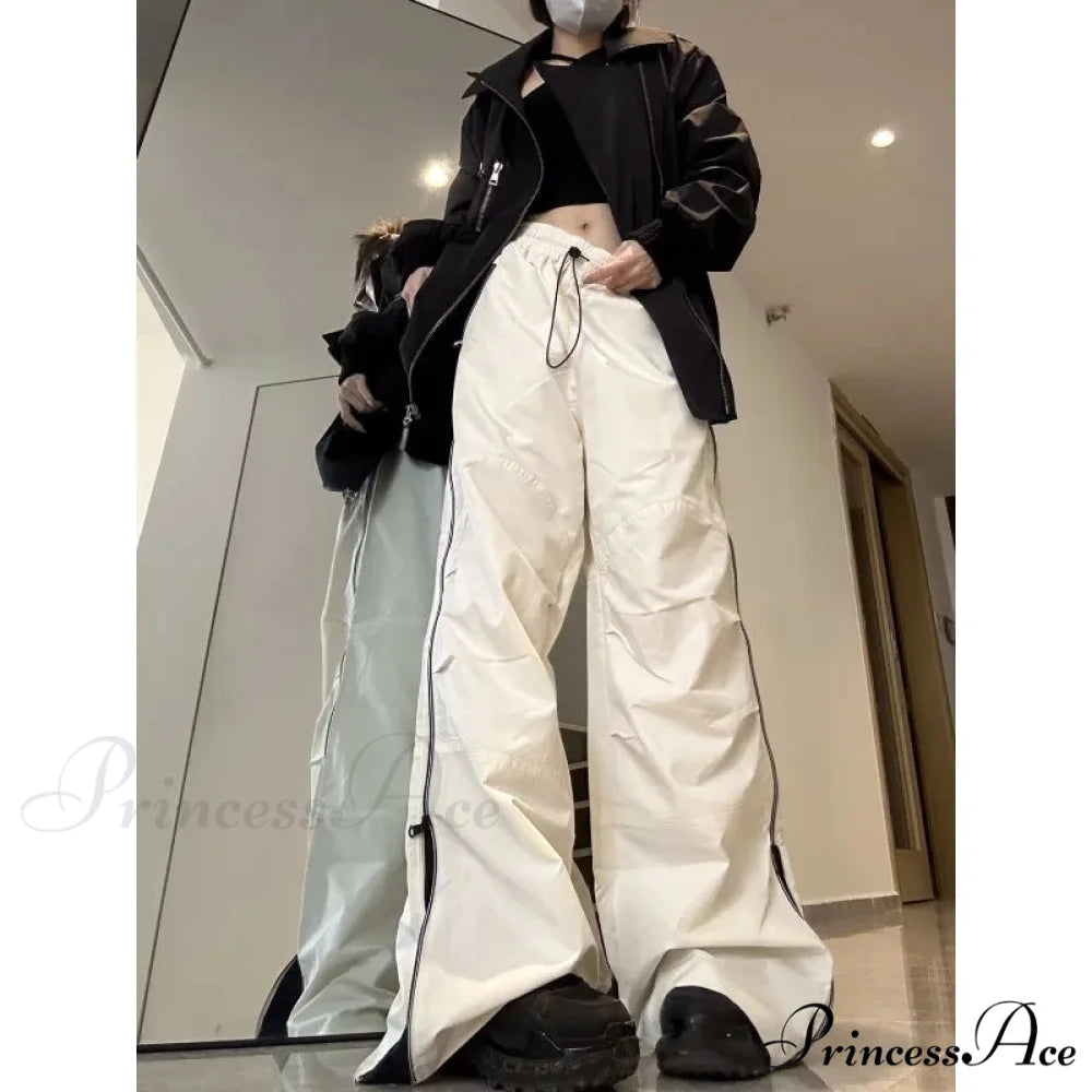 Y2K Spacious Leg Cargo Sweatpants Trousers pants-241228