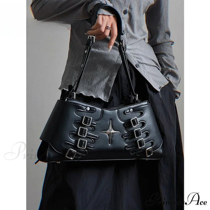 Y2K Spicy Girls Harajuku Gothic High Street Red Punk Crossbody Shoulder Bag Red