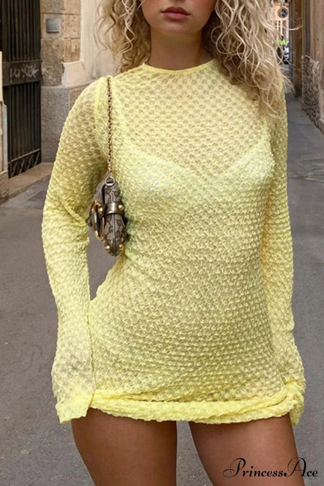 Yellow Tie-back Pack Hip Dress