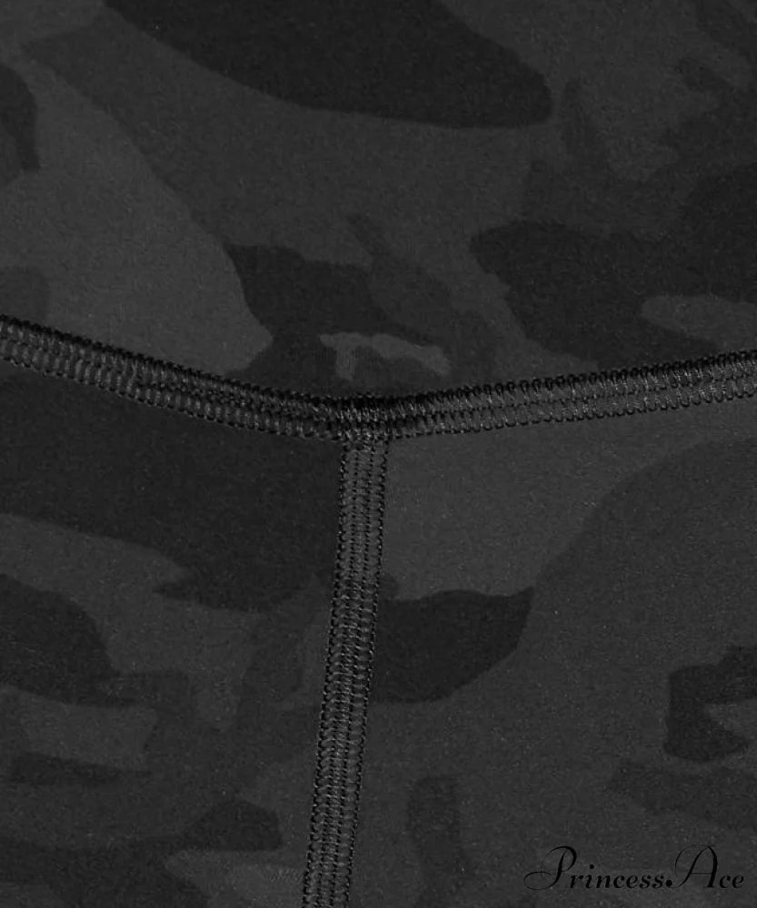 Yoga Crop High Waist Sports Capris Leggings Black Camo / XXS(2)