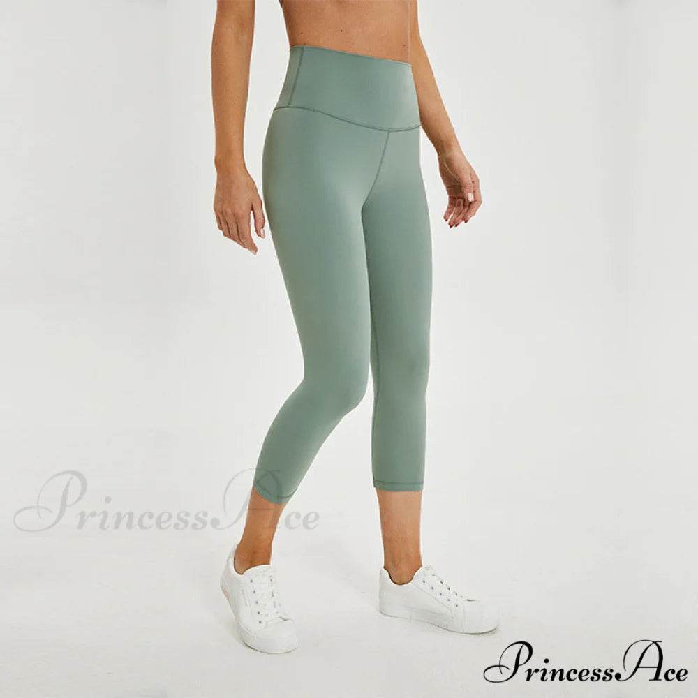 Yoga Crop High Waist Sports Capris Leggings Celadon / XXS(2)
