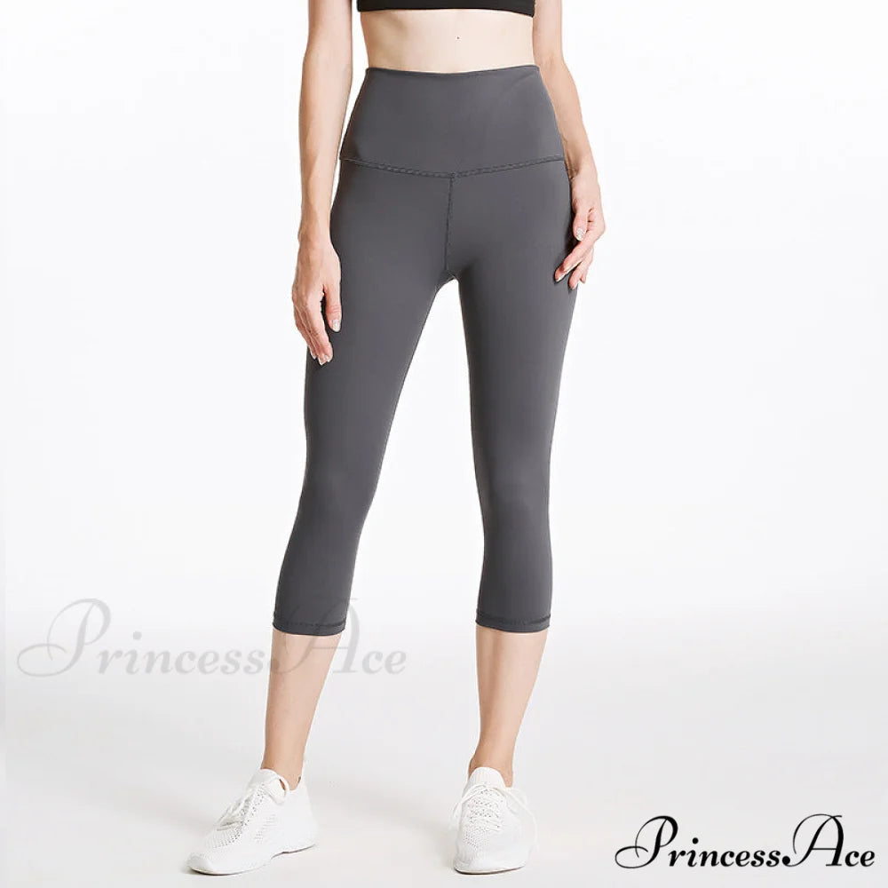 Yoga Crop High Waist Sports Capris Leggings Gray / XXS(2)