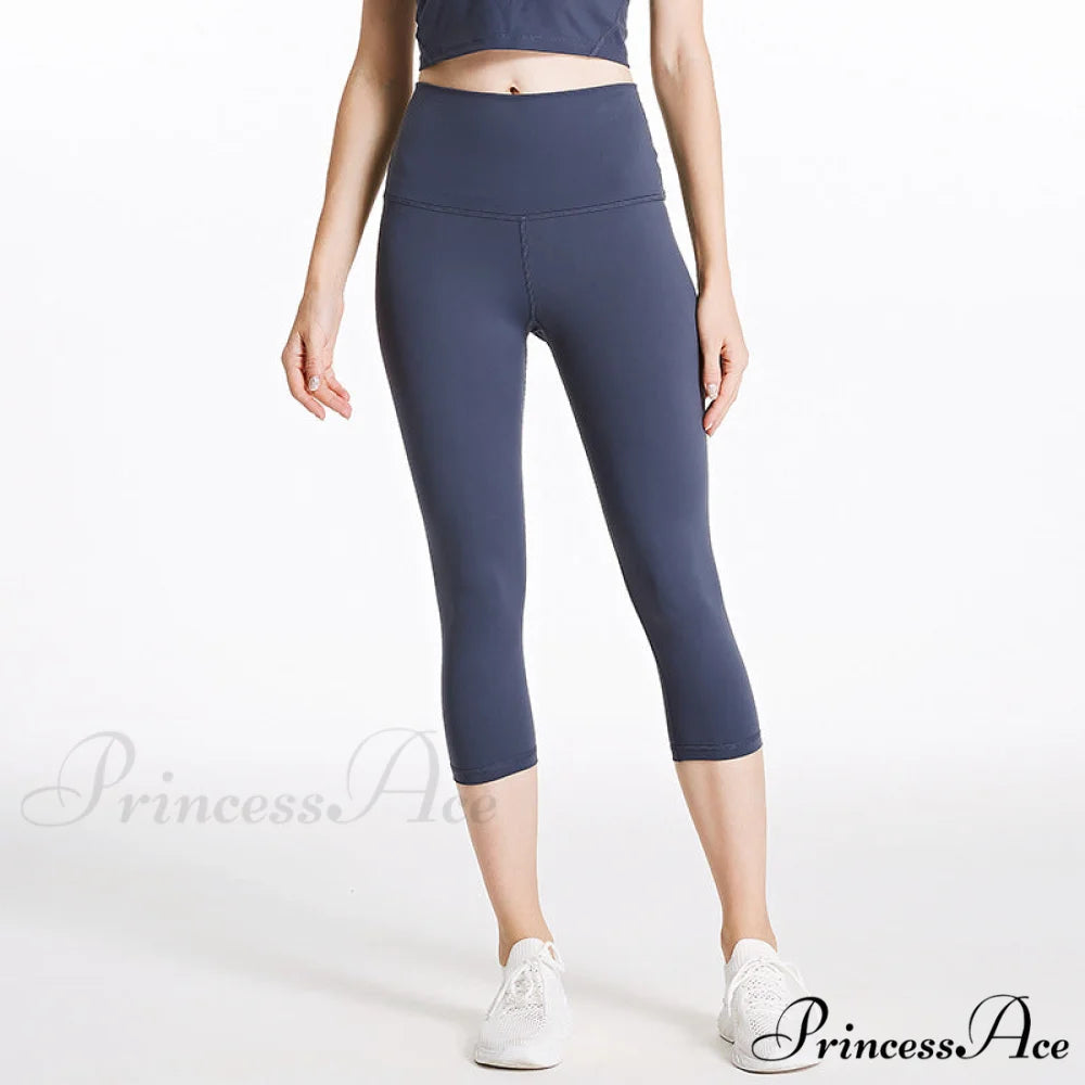 Yoga Crop High Waist Sports Capris Leggings Navy Blue / XXS(2)