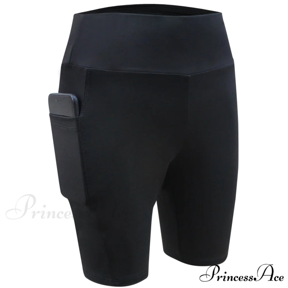 Yoga Pants Gym Pants Sports Running Shorts 1-Black / S