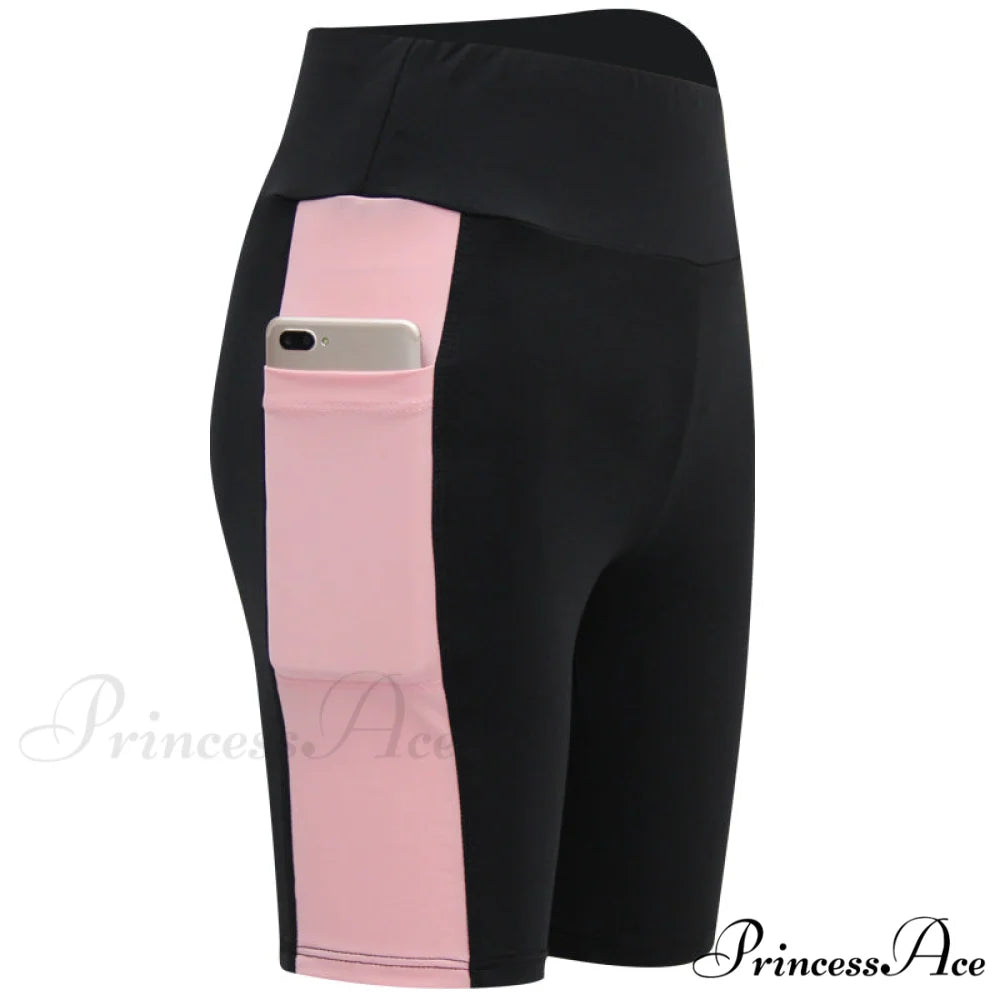 Yoga Pants Gym Pants Sports Running Shorts 1-Pink / S