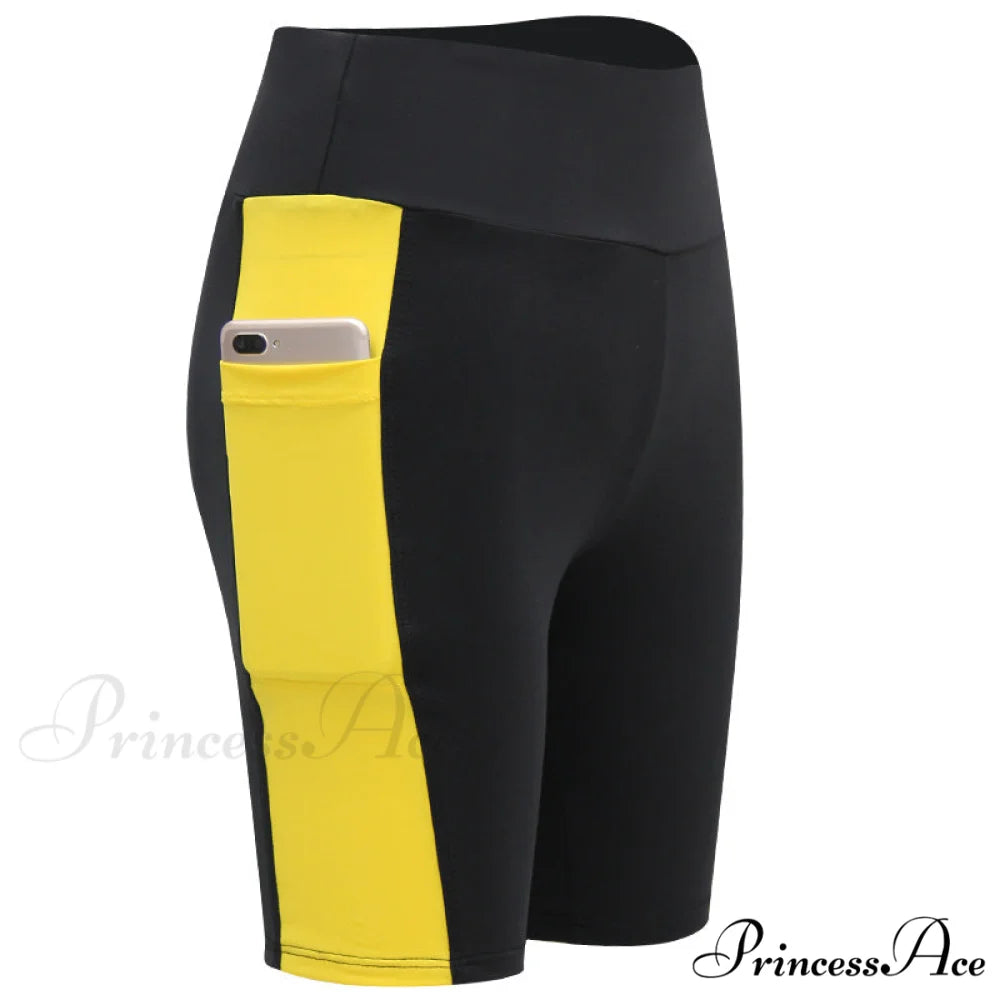Yoga Pants Gym Pants Sports Running Shorts 1-Yellow / S