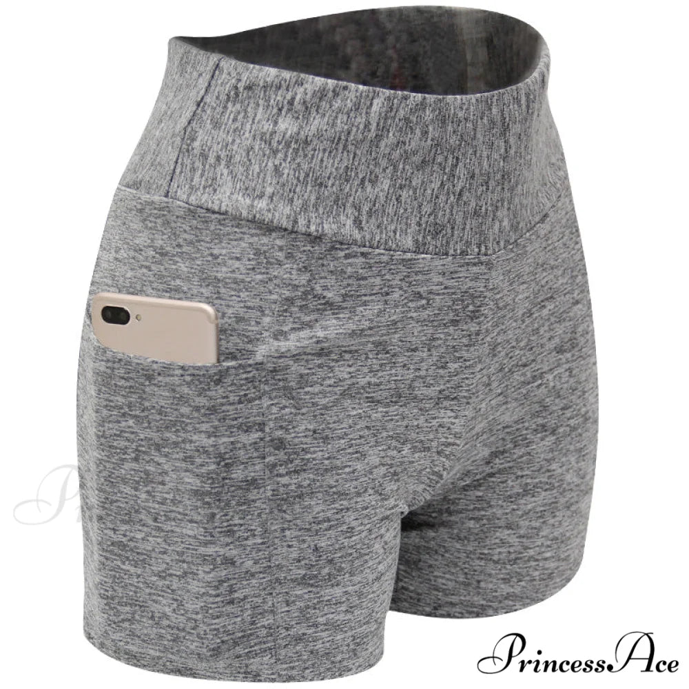 Yoga Pants Gym Pants Sports Running Shorts 2-Dark hemp grey / S