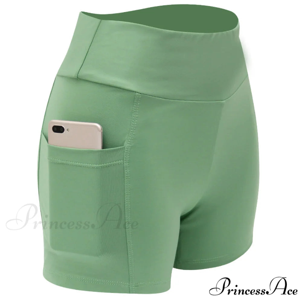 Yoga Pants Gym Pants Sports Running Shorts 2-Green / S