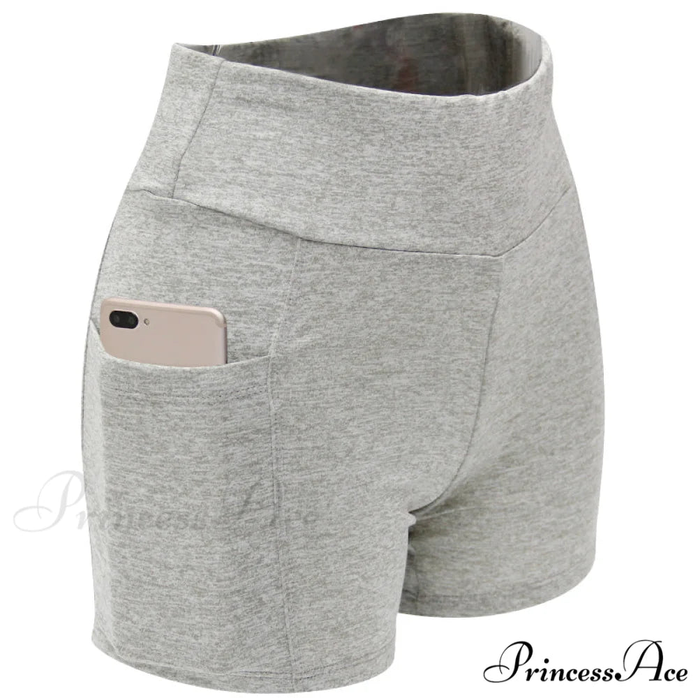 Yoga Pants Gym Pants Sports Running Shorts 2-Light hemp grey / S