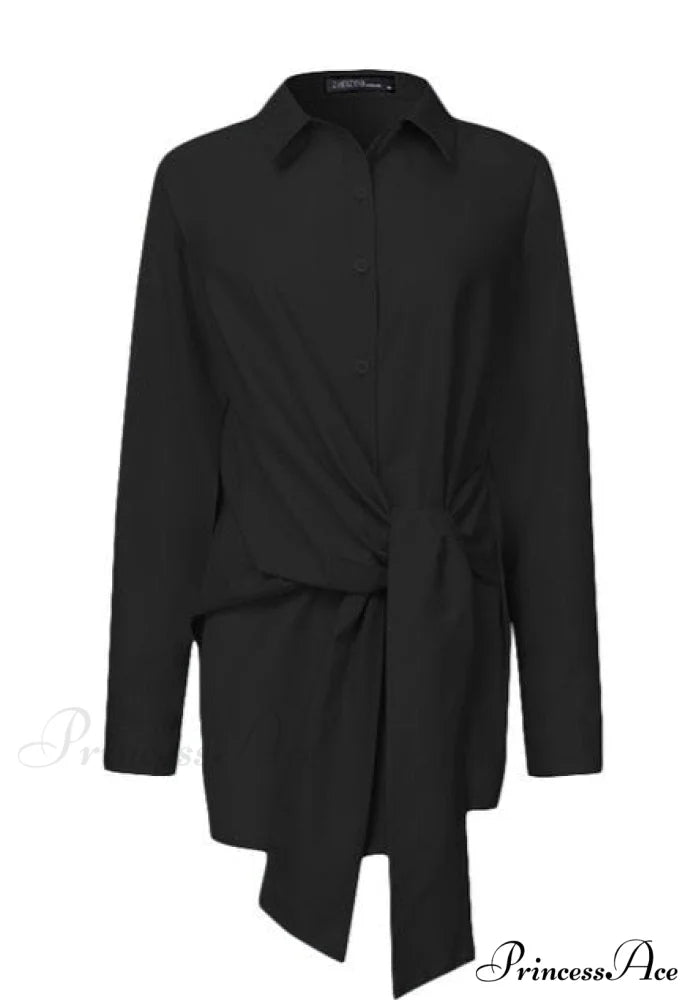 ZANZE SELF-TIE SHIRT - Plus Size