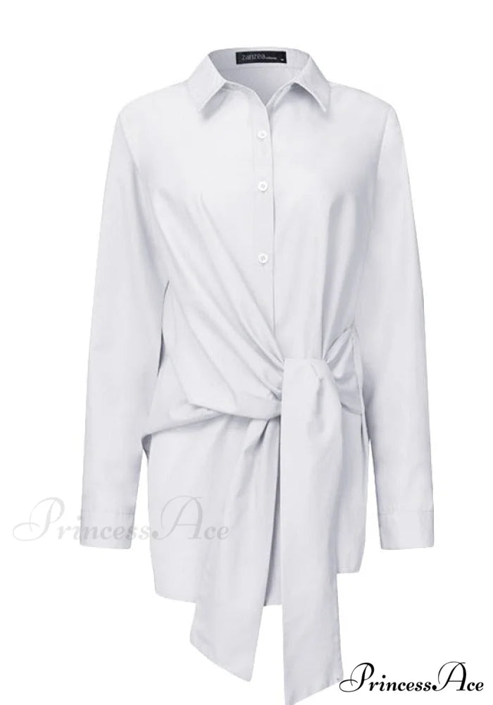 ZANZE SELF-TIE SHIRT - Plus Size