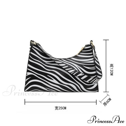 Zebra Pattern Faux Leather Underarm Shoulder Purse shoulder-250126