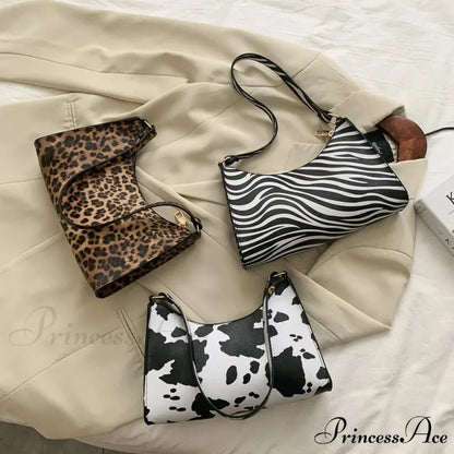 Zebra Pattern Faux Leather Underarm Shoulder Purse shoulder-250126