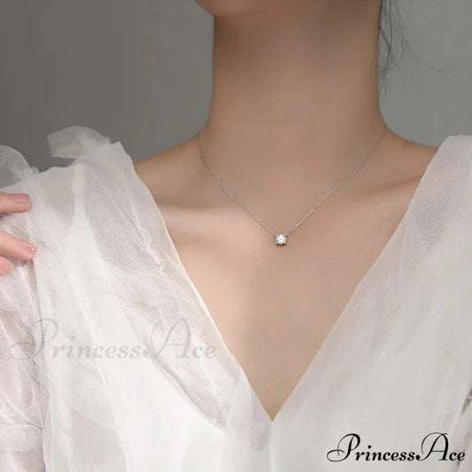 Zircon Silver Choker Necklace